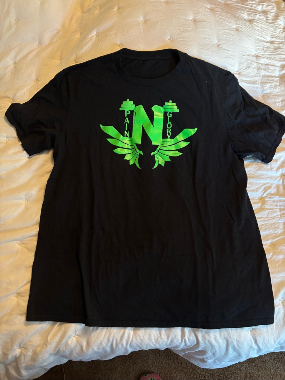 Gildan Black T‑Shirt with Neon Green Graphic